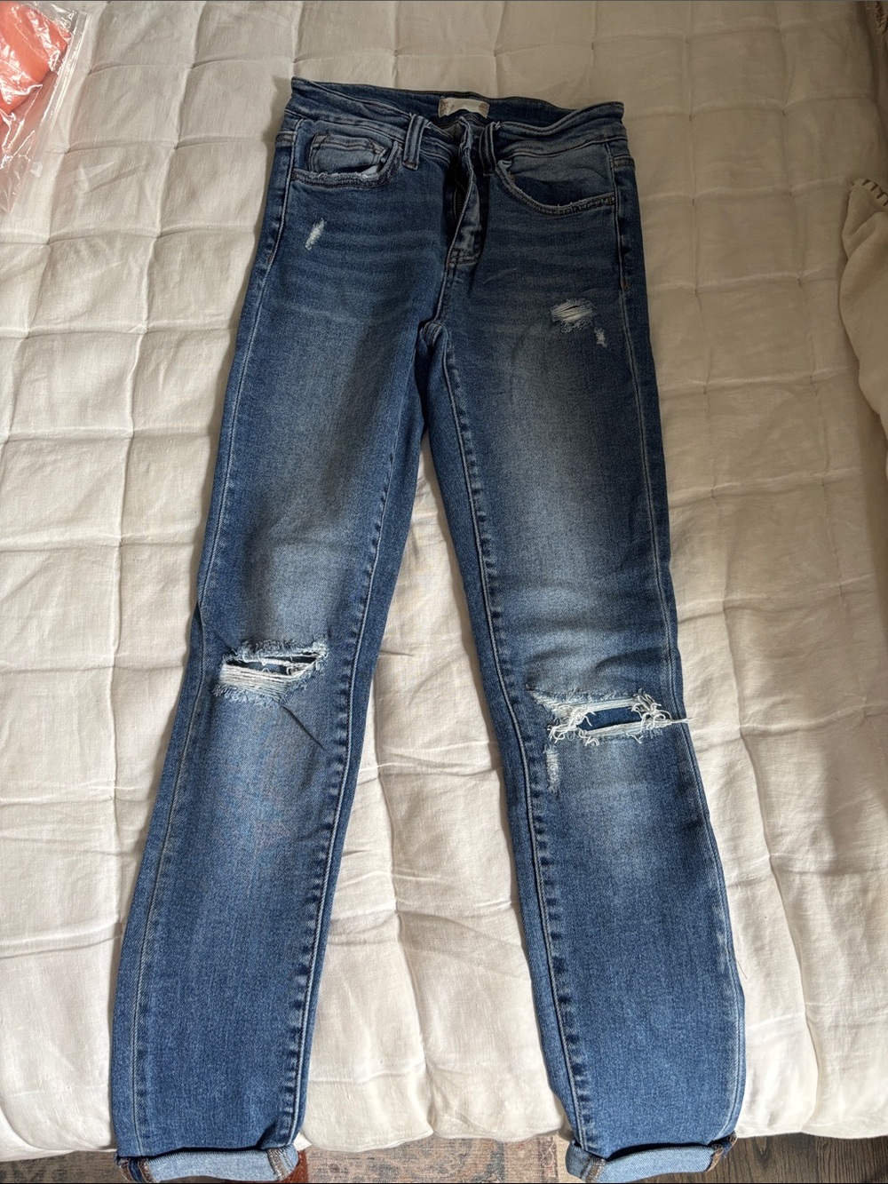 Distressed Blue Women's Skinny Jeans Altar’d state